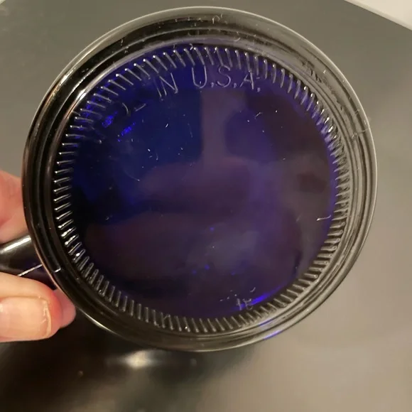 Cobalt Blue Vintage Coffee Mug Made In USA 12 Oz Heavy - Picture 5 of 5